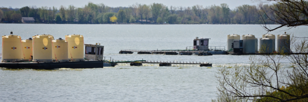 HAB Barge and Equipment used to address phosphorus load in lake sediments